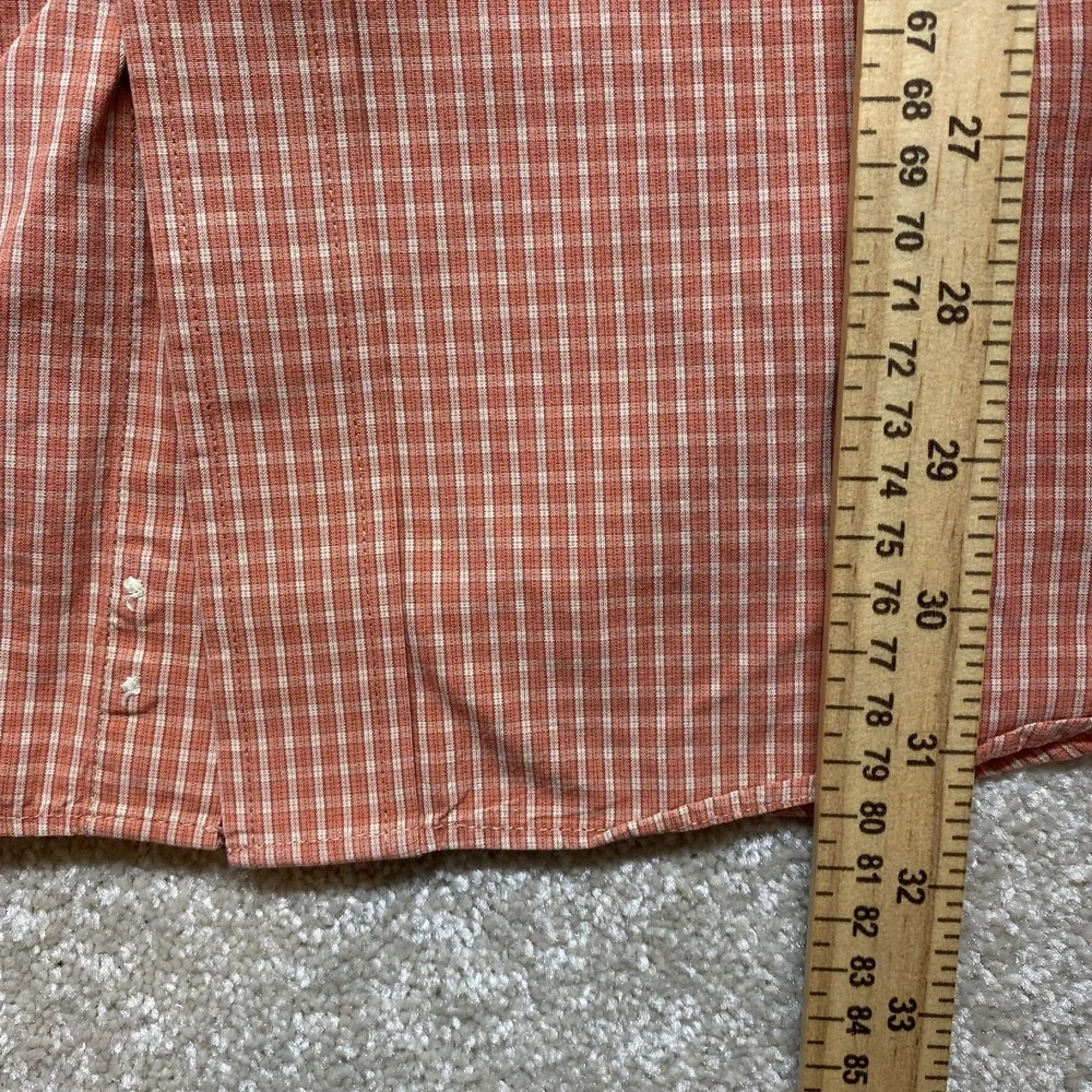 LL Bean‎ Shirt Mens XL Tall Orange Plaid Button Down Pocket Casual Outdoors